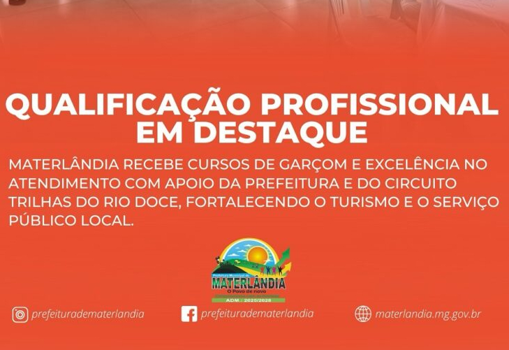 Materlândia investe em capacitação para impulsionar o turismo local